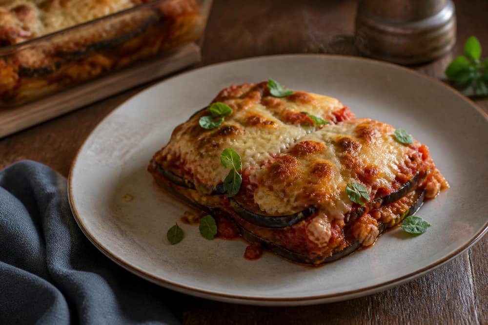 Aubergine-ovenschotel light