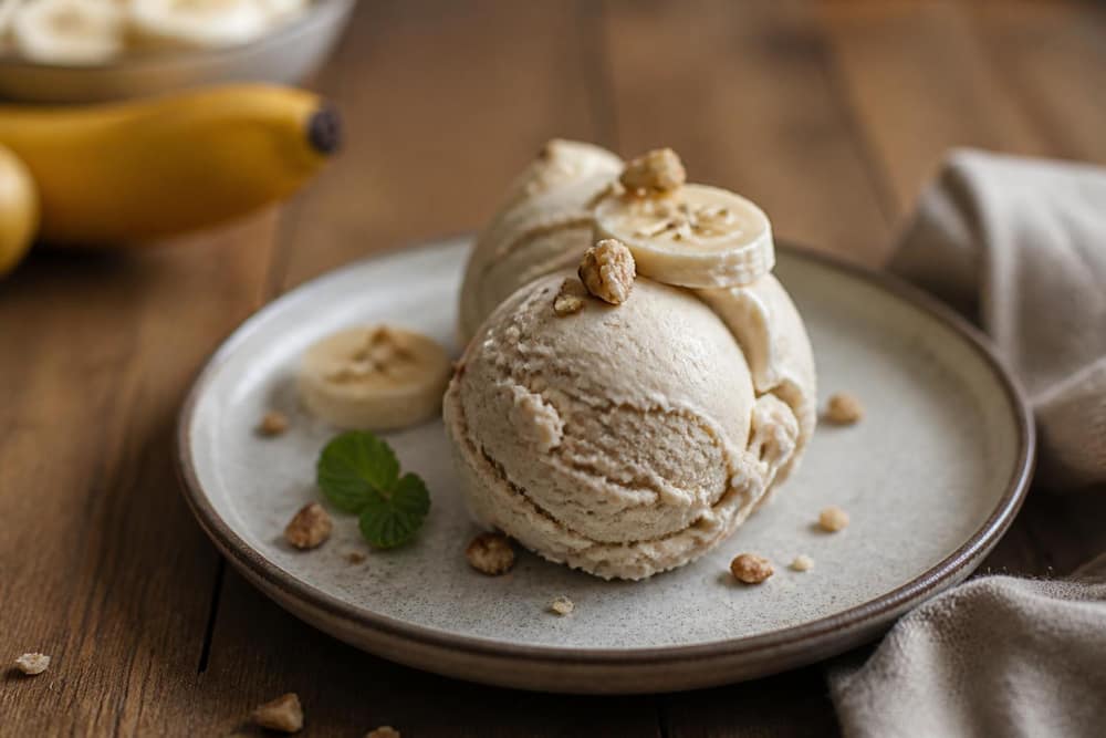 Banaan-nicecream met maar één ingrediënt