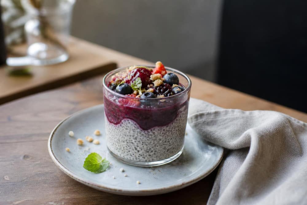 Chia-pudding met bosvruchten