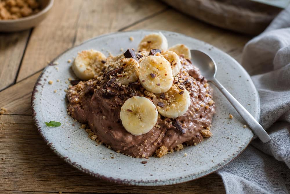 Chocoladekwark met banaan