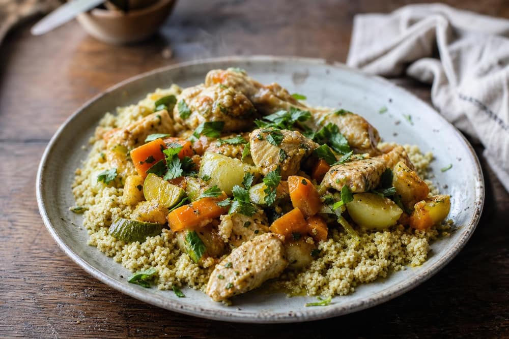Couscous met groente en kip