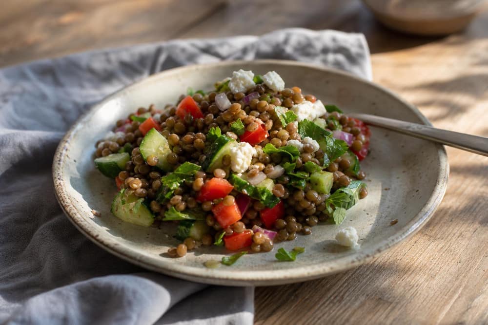 Linsensalade met feta