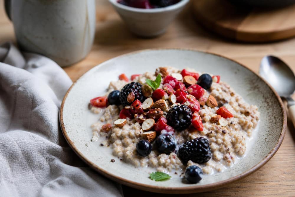 Overnight oats met bessen
