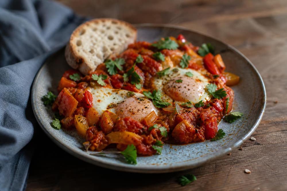 Shakshuka light met ei en paprika