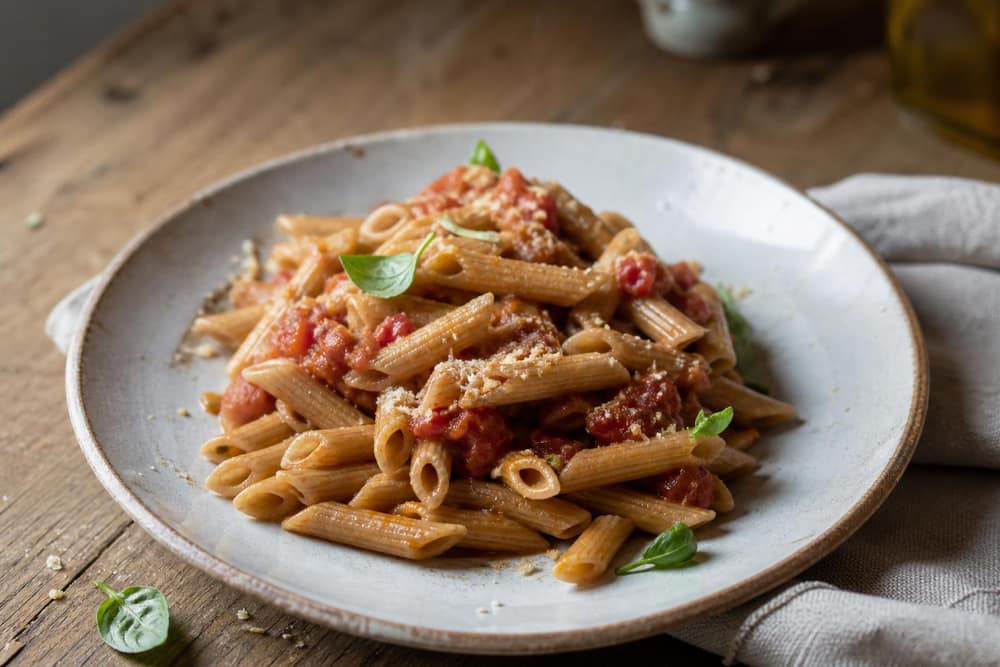 Volkoren pasta met tomaat
