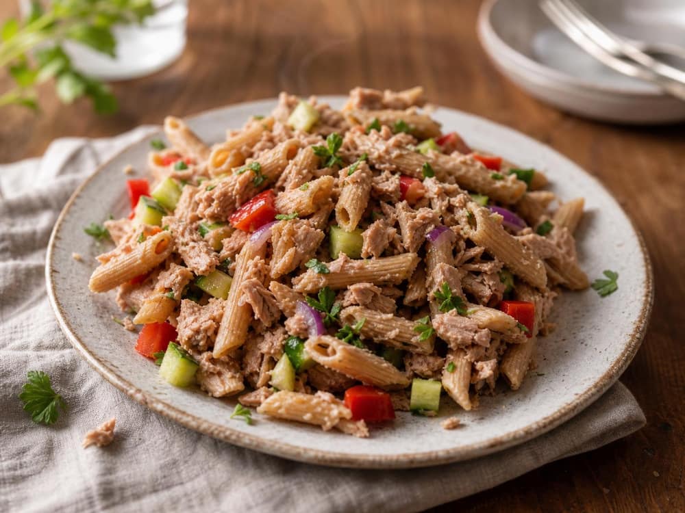 Volkoren pastasalade met tonijn