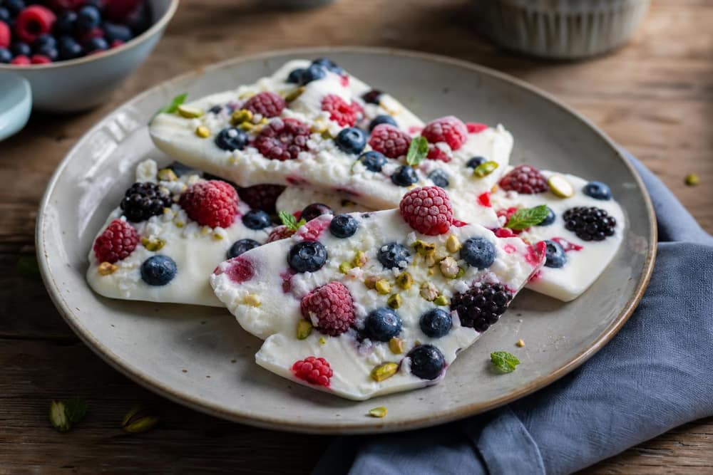 Yoghurt bark met bessen