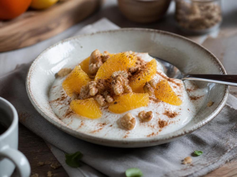 Yoghurt met sinaasappel en kaneel