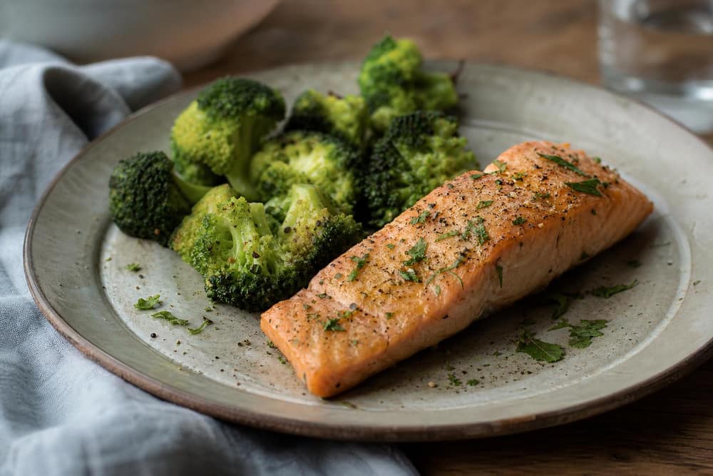 Zalm uit de oven met broccoli